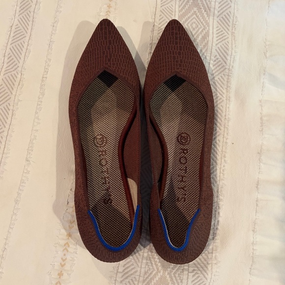 RETIRED PATTERN! Rothy’s Truffle Python Point flat (size 8.5) - Picture 1 of 6